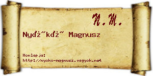 Nyókó Magnusz névjegykártya